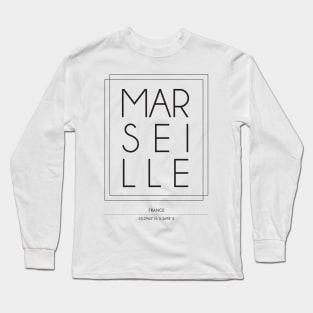 Marseille City minimal Typography Long Sleeve T-Shirt